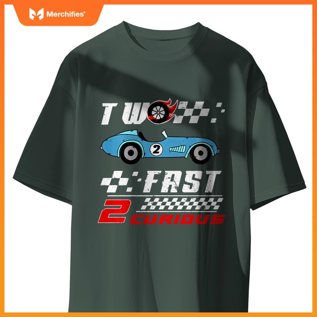 2nd Birthday Race Car Two Fast 2 Year Old Bday Boys Girls T-Shirt