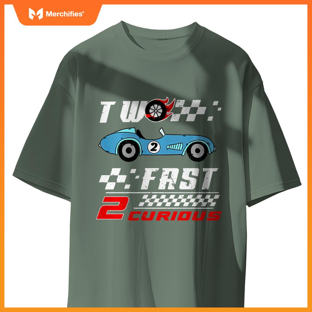 2nd Birthday Race Car Two Fast 2 Year Old Bday Boys Girls T-Shirt