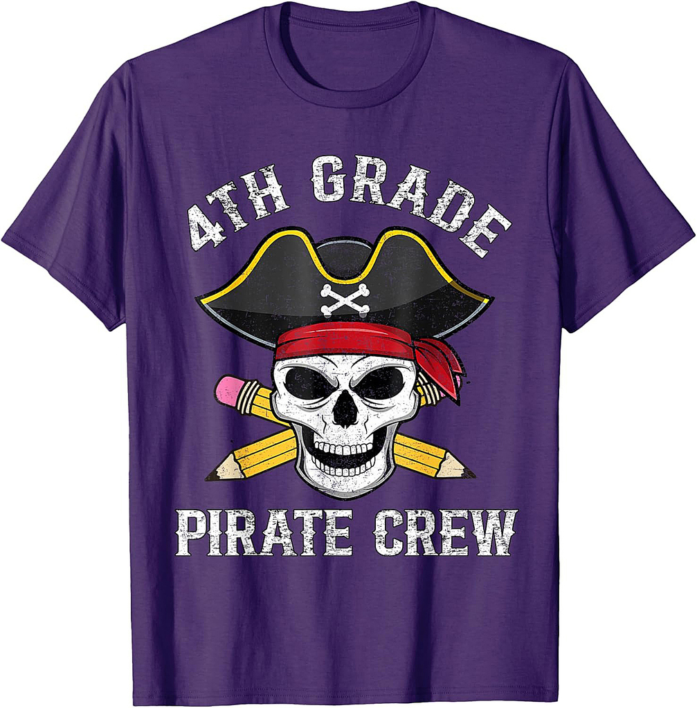 4th Grade Teachers First Day School Pirate Back to School T-Shirt