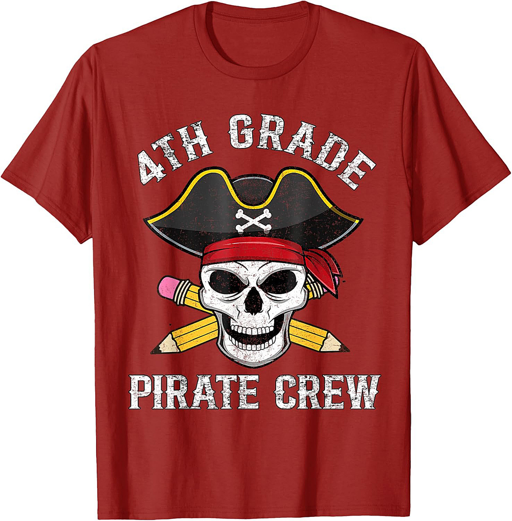 4th Grade Teachers First Day School Pirate Back to School T-Shirt