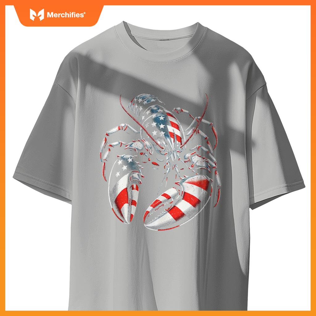 4th Of July Lobster Lovers USA Flag American Patriotic T-Shirt