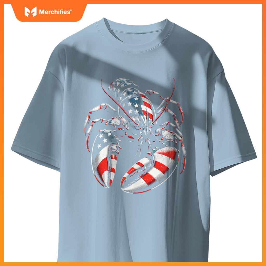 4th Of July Lobster Lovers USA Flag American Patriotic T-Shirt