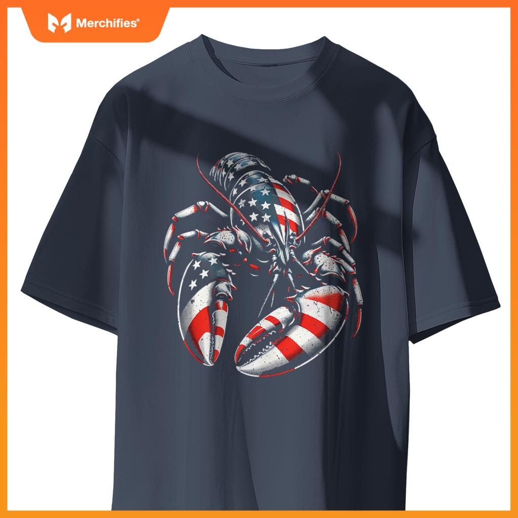4th Of July Lobster Lovers USA Flag American Patriotic T-Shirt