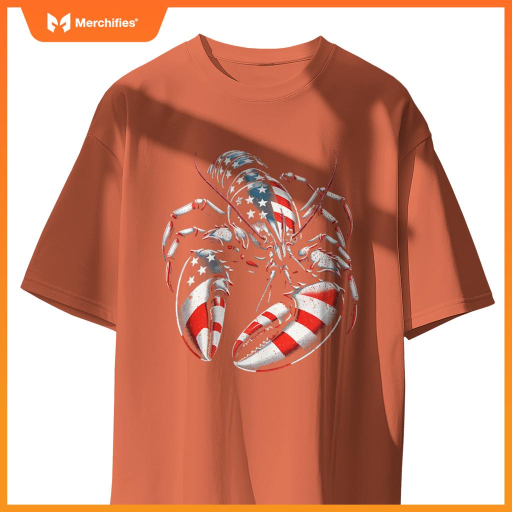 4th Of July Lobster Lovers USA Flag American Patriotic T-Shirt