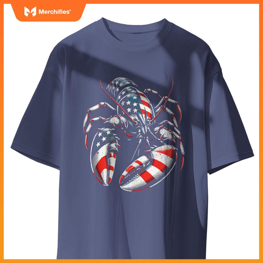 4th Of July Lobster Lovers USA Flag American Patriotic T-Shirt
