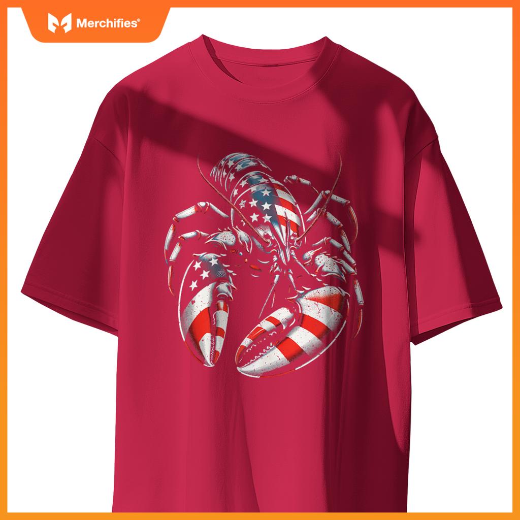 4th Of July Lobster Lovers USA Flag American Patriotic T-Shirt