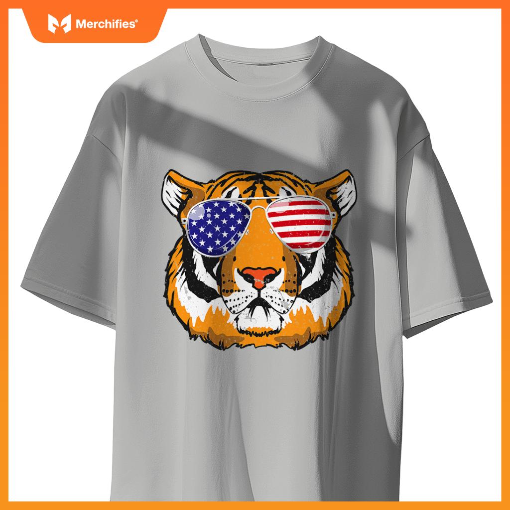 4th of july tiger patriotic merica tiger 4th of july T-Shirt