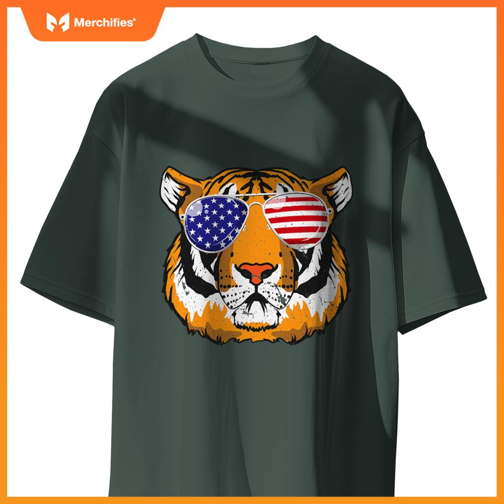 4th of july tiger patriotic merica tiger 4th of july T-Shirt