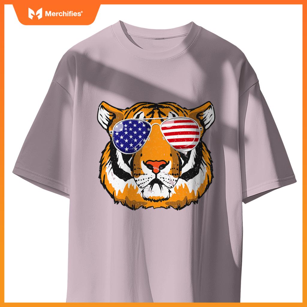 4th of july tiger patriotic merica tiger 4th of july T-Shirt