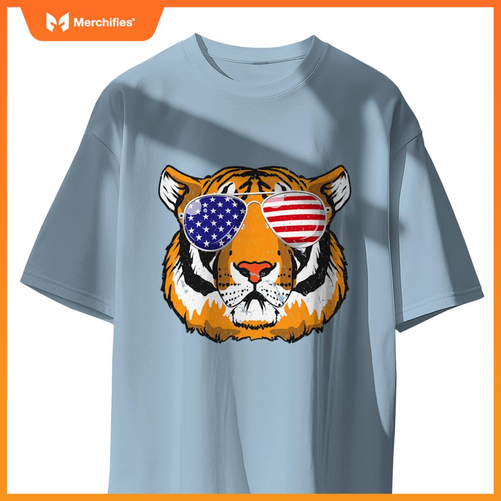 4th of july tiger patriotic merica tiger 4th of july T-Shirt