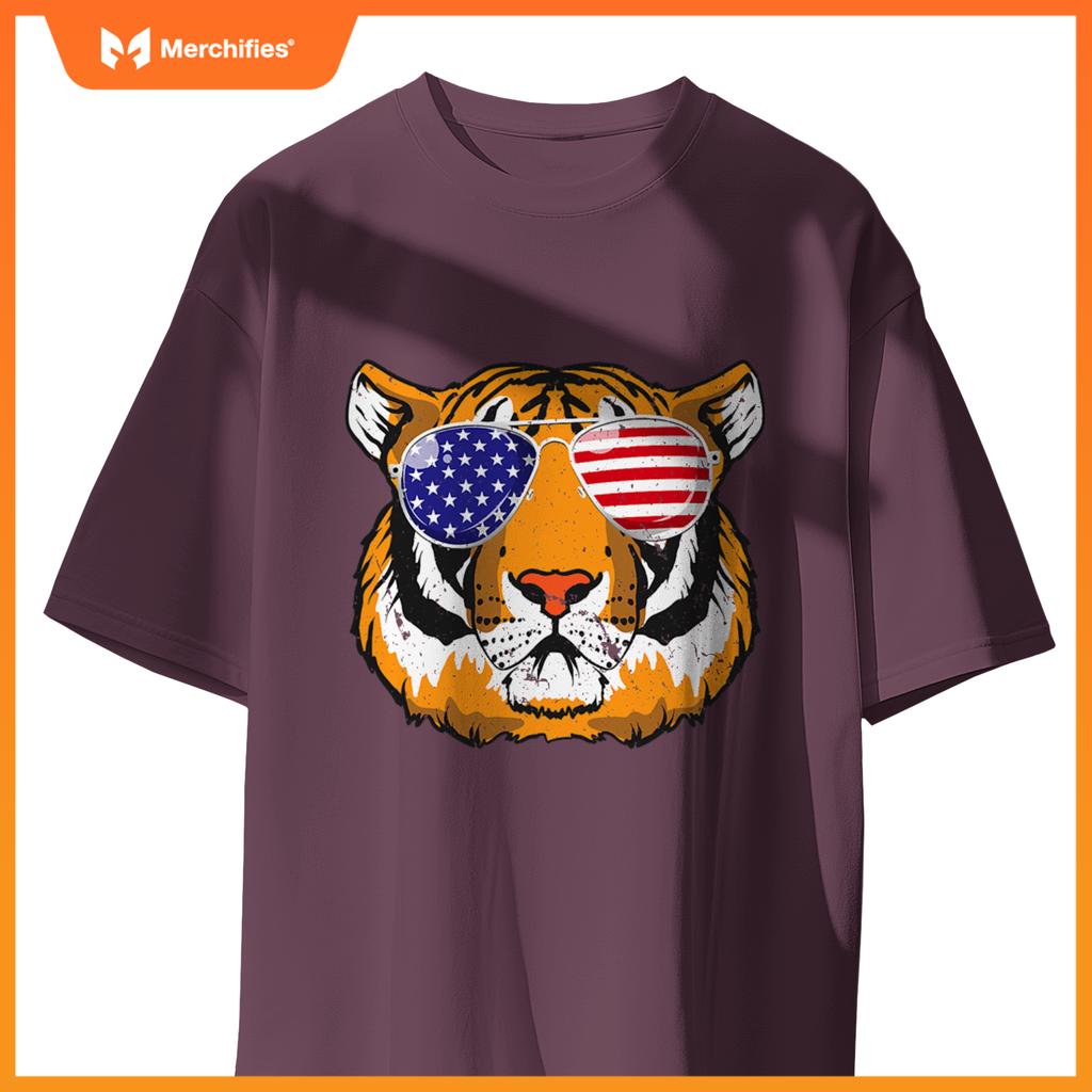 4th of july tiger patriotic merica tiger 4th of july T-Shirt