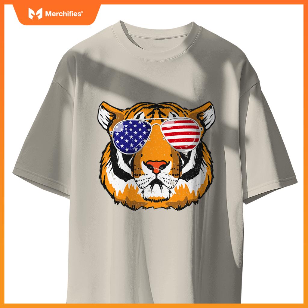 4th of july tiger patriotic merica tiger 4th of july T-Shirt