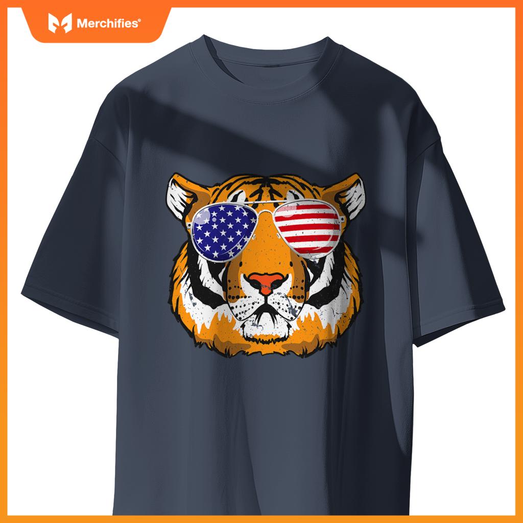 4th of july tiger patriotic merica tiger 4th of july T-Shirt