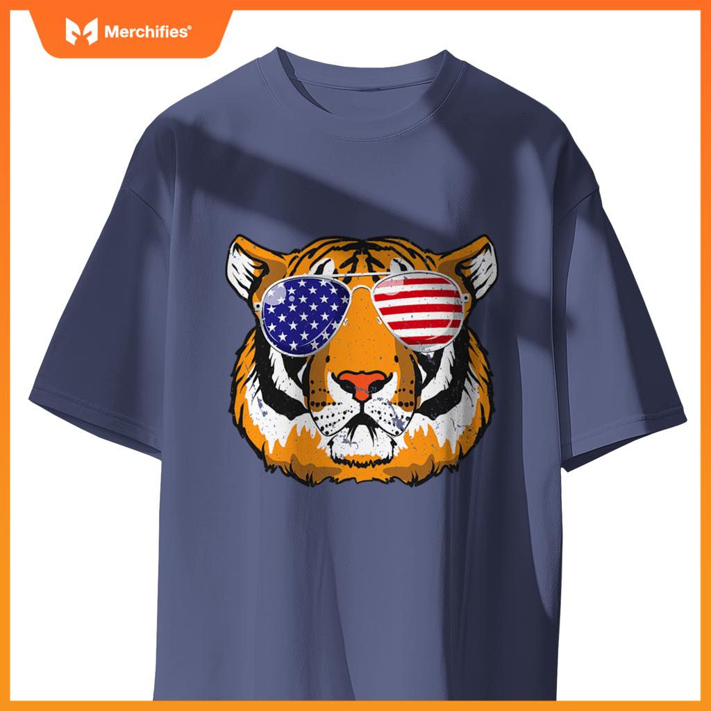 4th of july tiger patriotic merica tiger 4th of july T-Shirt