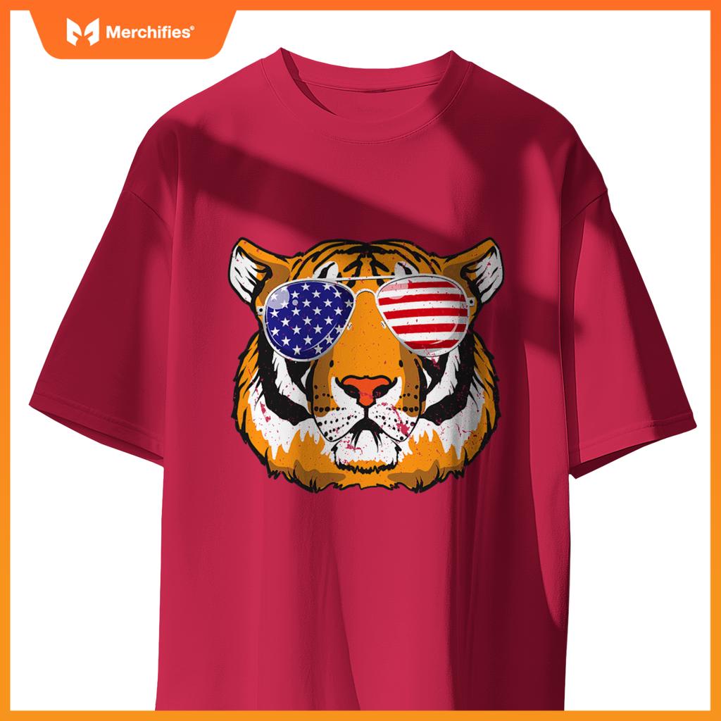 4th of july tiger patriotic merica tiger 4th of july T-Shirt