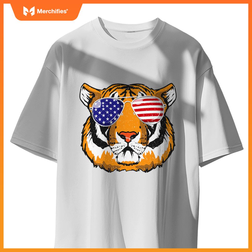 4th of july tiger patriotic merica tiger 4th of july T-Shirt