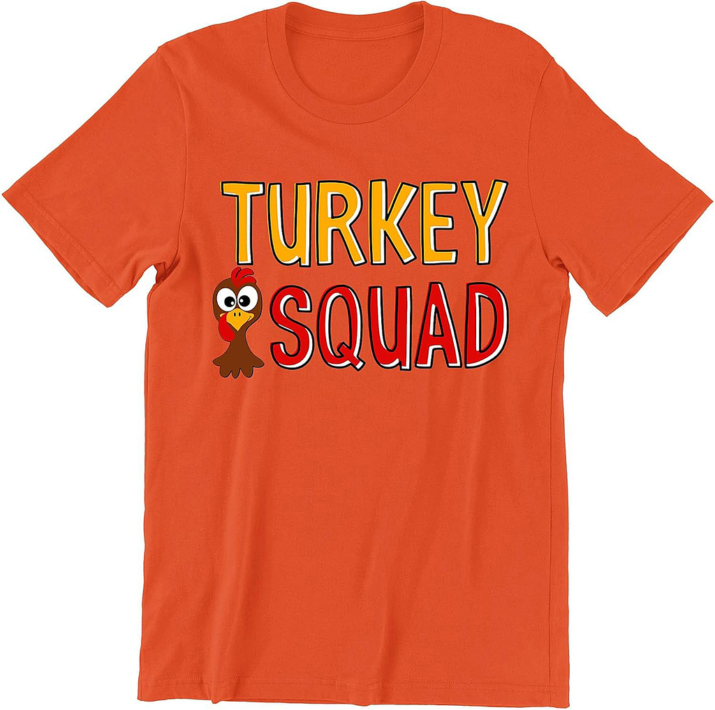 Turkey Squad Thanksgiving Shirts for Men Dinner Funny Turkey Face Unisex Men's T-Shirt