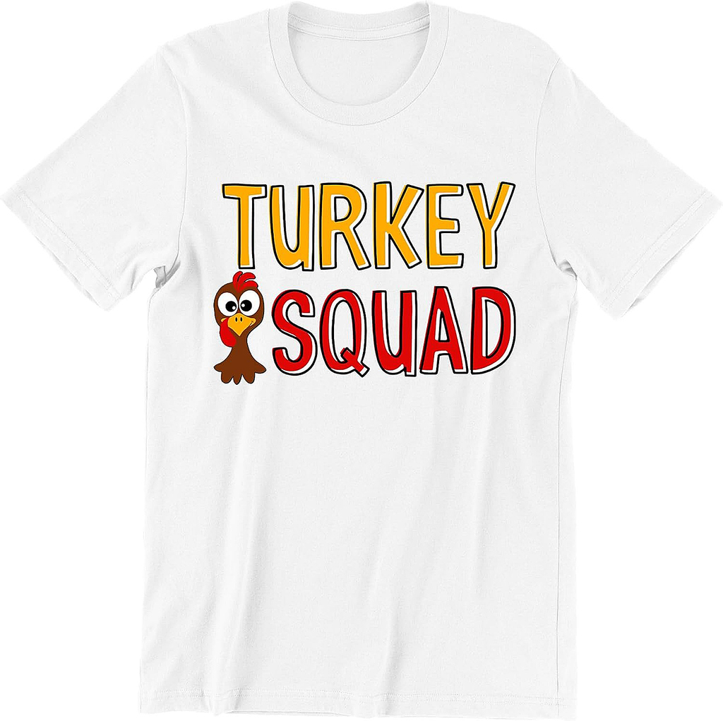 Turkey Squad Thanksgiving Shirts for Men Dinner Funny Turkey Face Unisex Men's T-Shirt