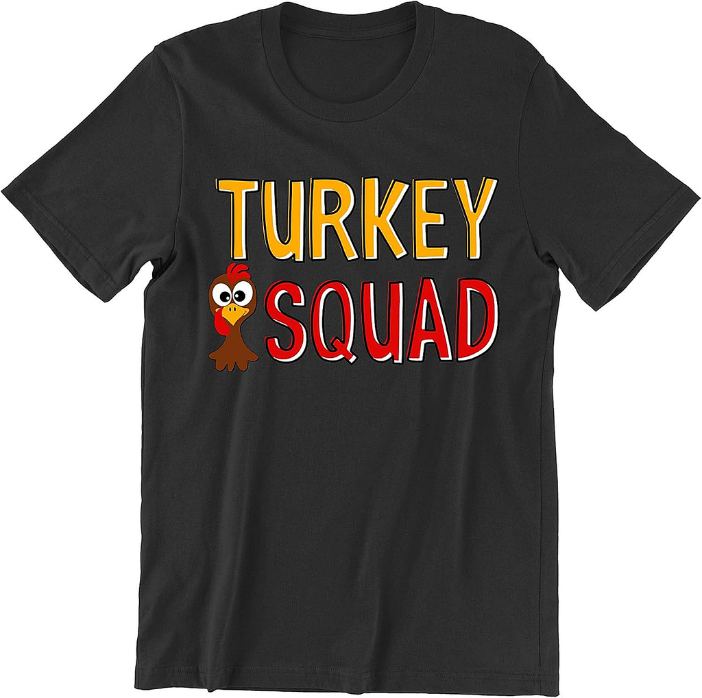 Turkey Squad Thanksgiving Shirts for Men Dinner Funny Turkey Face Unisex Men's T-Shirt