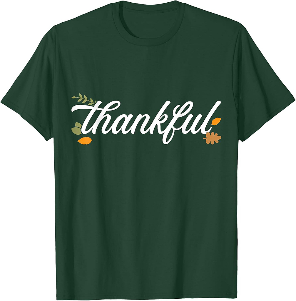 Thankful autumn fall leaves blessed grateful thanksgiving T-Shirt