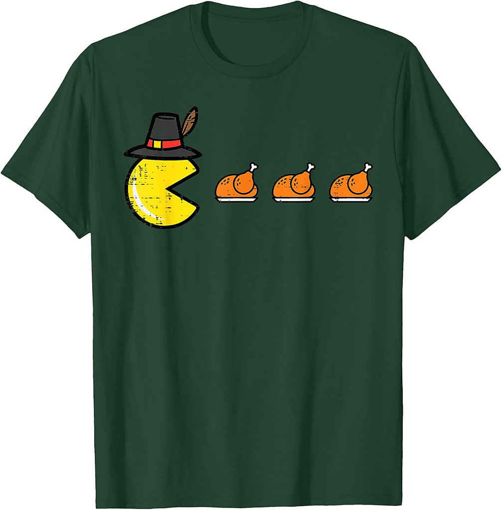 Thanksgiving Video Game Eating Turkey Gamer Men Women T-Shirt