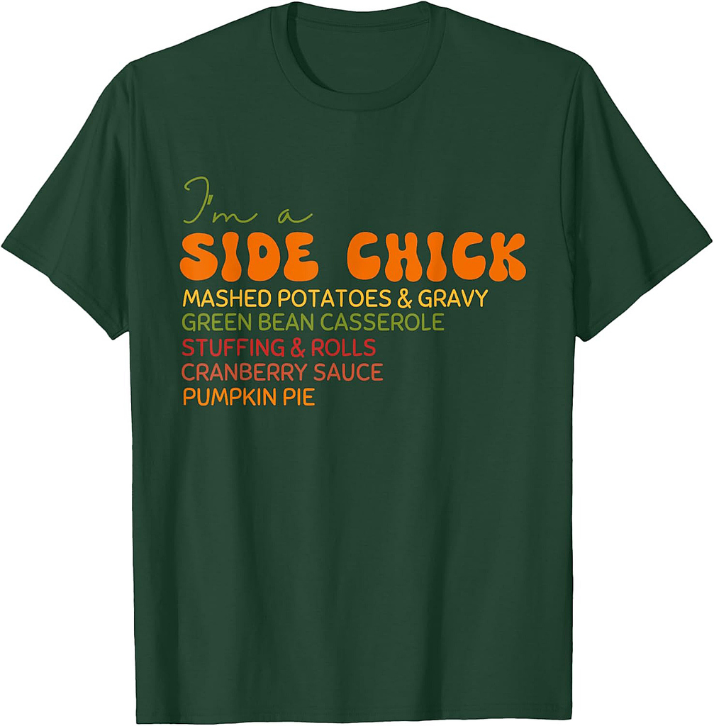 I'm a Side Chick Thanksgiving Retro Vintage Groovy Women T-Shirt