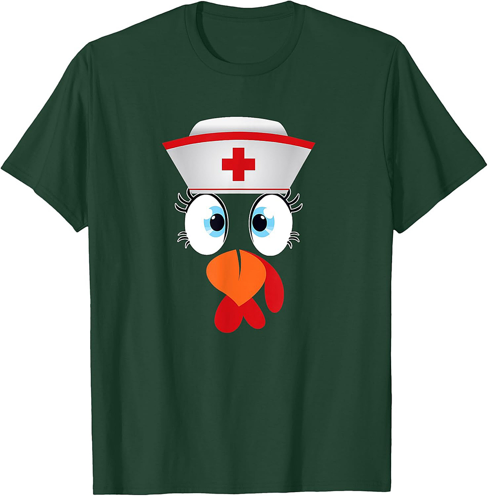 Turkey Day Nursing Thanksgiving Turkey Face Nurse T-Shirt