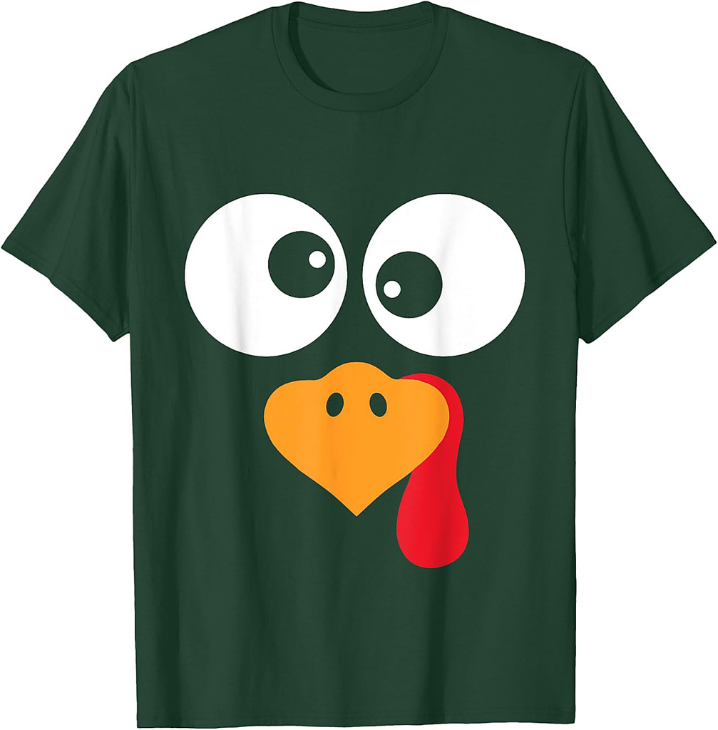 Thanksgiving Funny Turkey Face Costume Outfit Mens Boys T-Shirt
