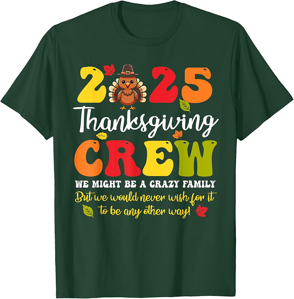 Family Thanksgiving 2025 Thanksgiving Crew Turkey Matching T-Shirt