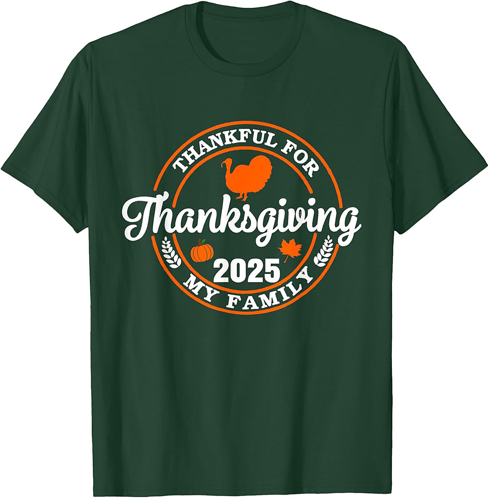 Family Thanksgiving 2025 Thankful For My Tribe Group Autumn T-Shirt