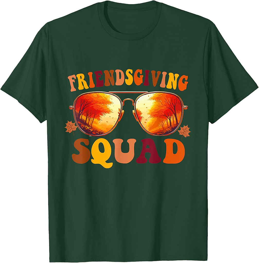 Friendsgiving Squad Thanksgiving 2025 Retro Sunglasses Fall T-Shirt