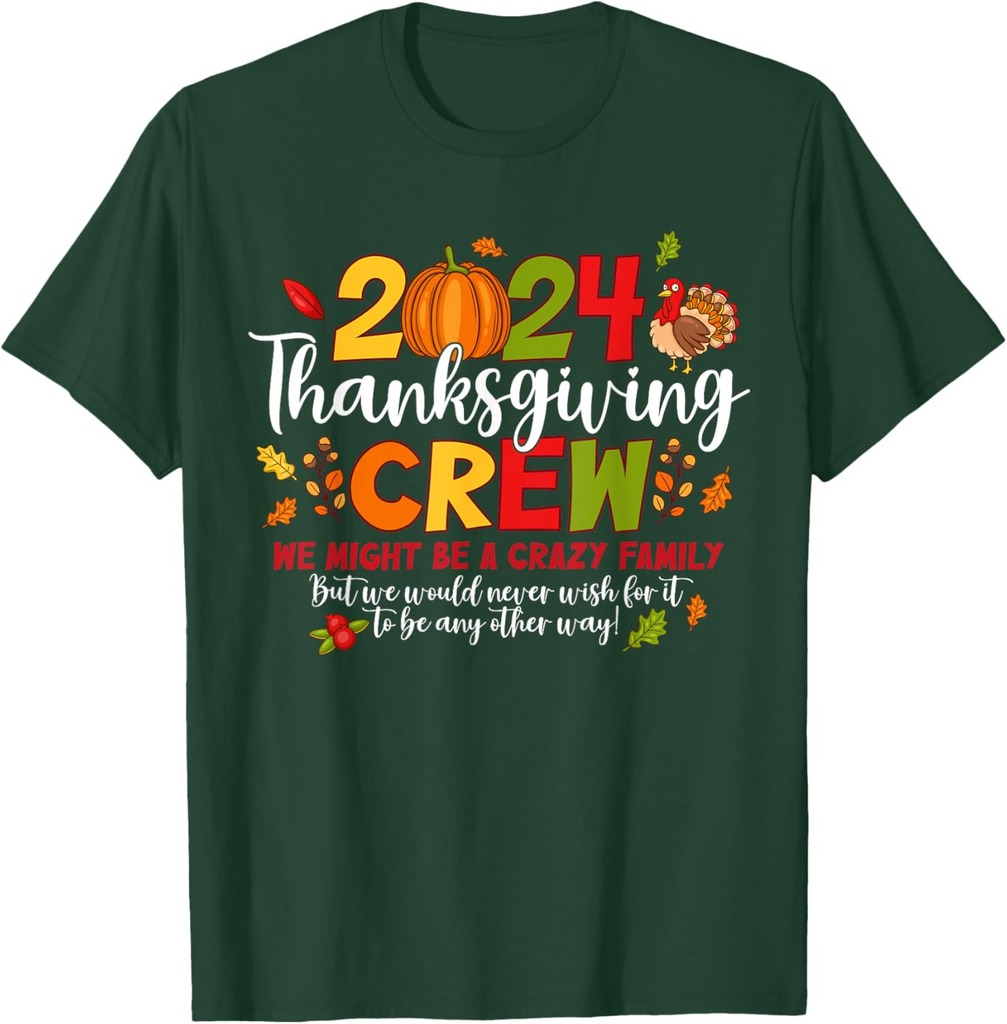 Thanksgiving Crew 2024 Family Matching Fall Autumn Men Women T-Shirt