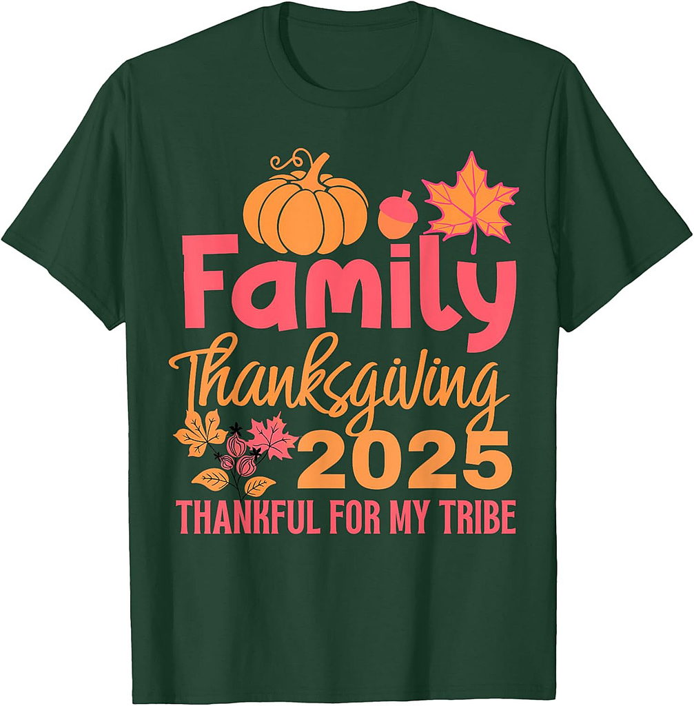 Family Thanksgiving 2025 Pumpkin Group Matching T-Shirt