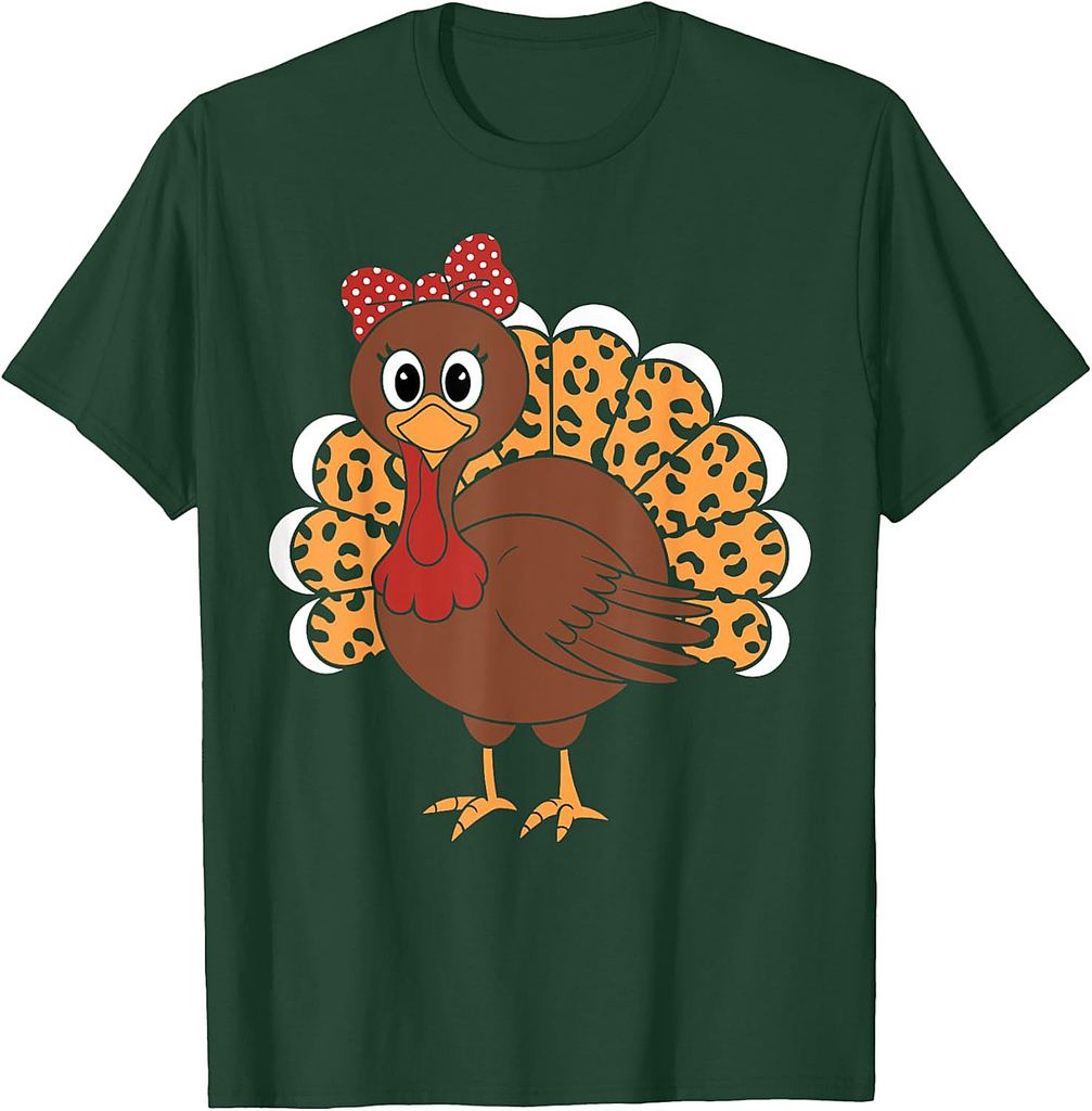 Turkey Leopard Funny Turkey Thanksgiving Day T-Shirt