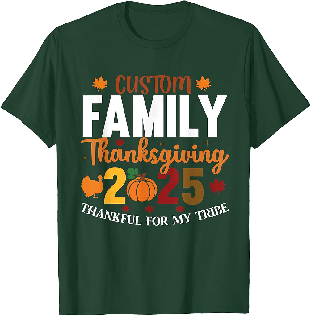 Family Thanksgiving 2025 Thankful For My Tribe Group Autumn T-Shirt