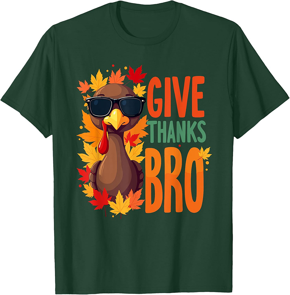 Give Thanks Bro Cute Turkey Toddler Thankful Thanksgiving T-Shirt