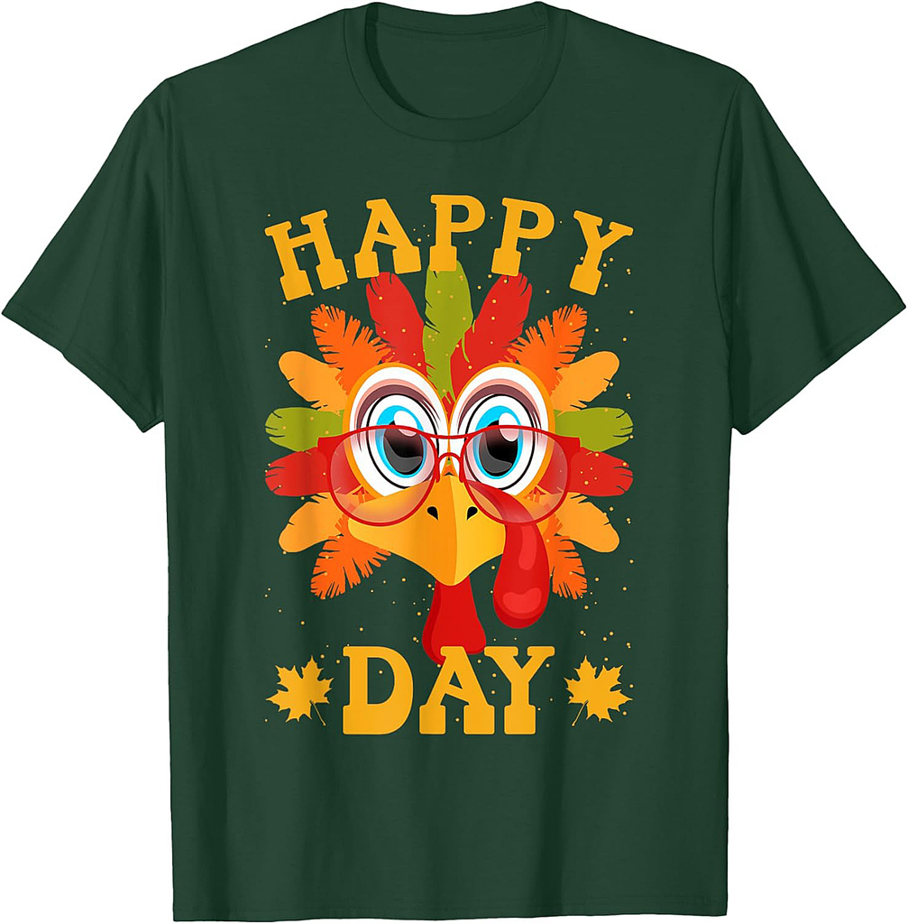 Happy Turkey Day Thanksgiving Family-Friendly T-Shirt
