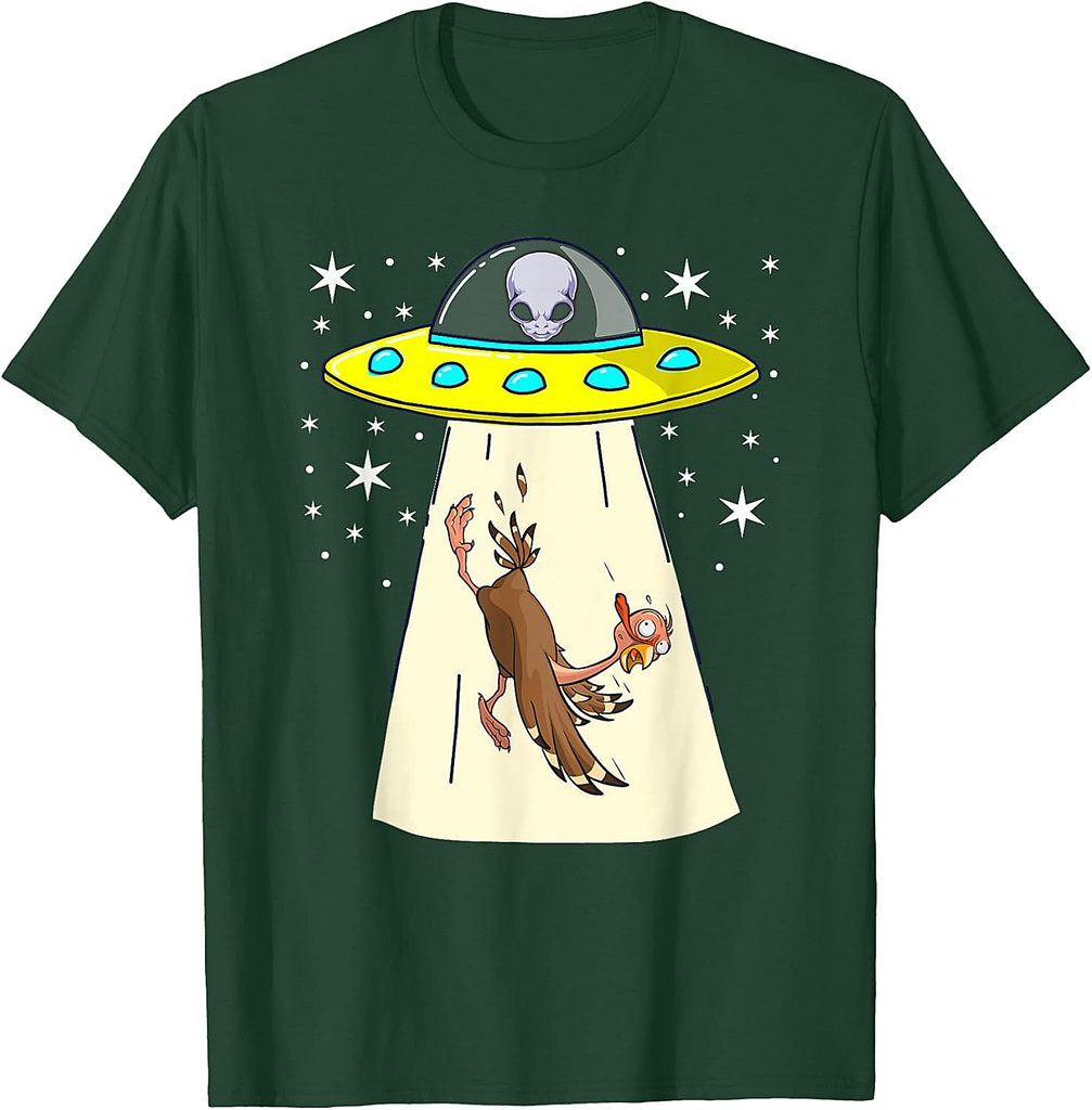 Alien Costume Ufo Thanksgiving Save a Turkey Family Funny T-Shirt