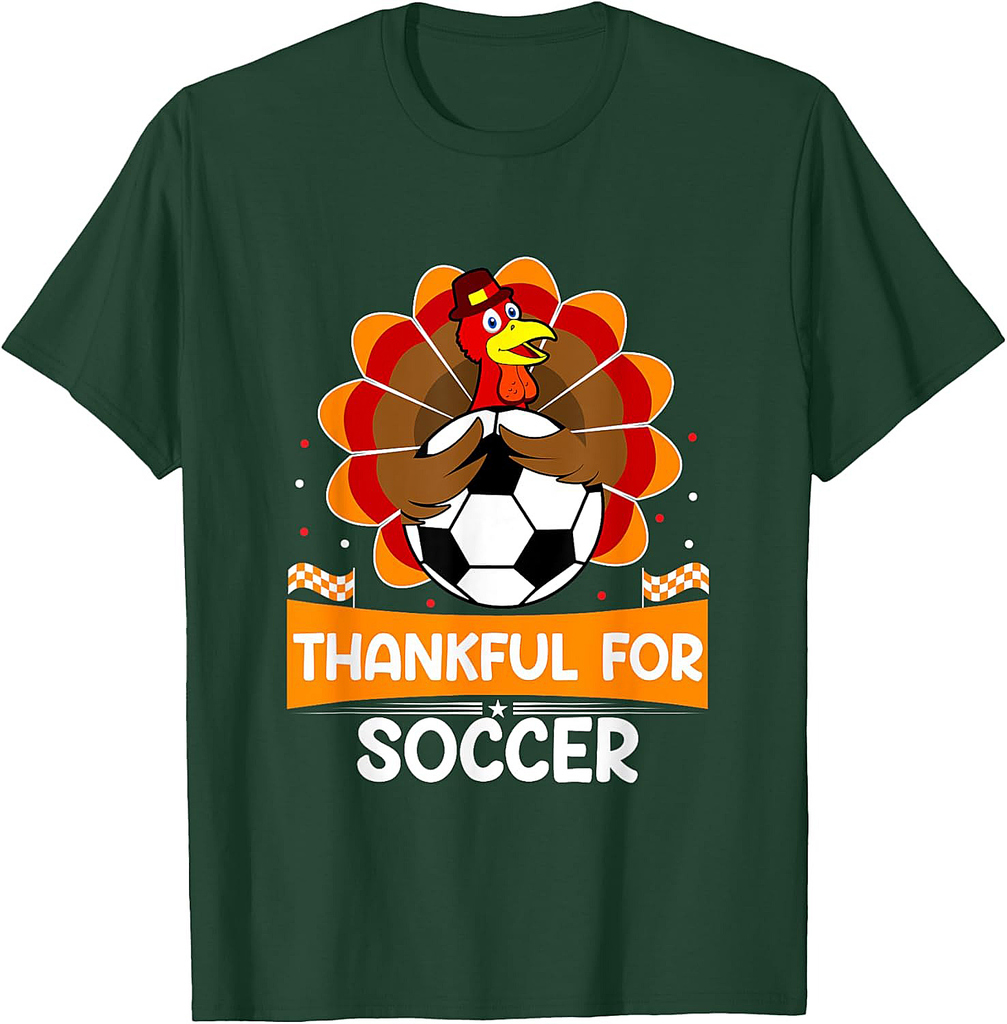 Thankful for Soccer Turkey Happy Thanksgiving soccer T-Shirt