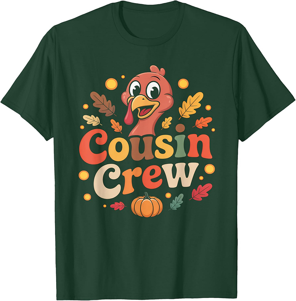 Cousin Crew Thanksgiving Family Matching Turkey Day Fall T-Shirt