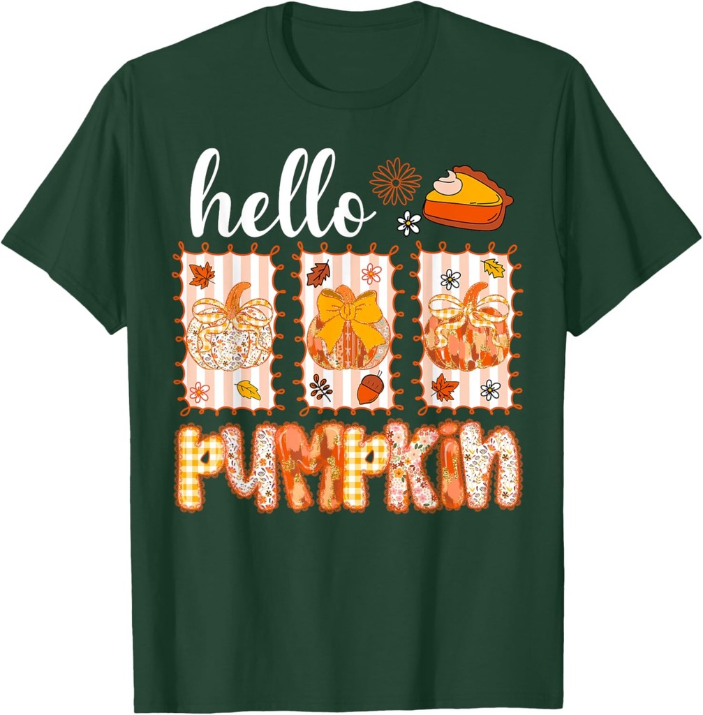 Hello Fall Pumpkin Bow Coquette Tis The Season Thanksgiving T-Shirt
