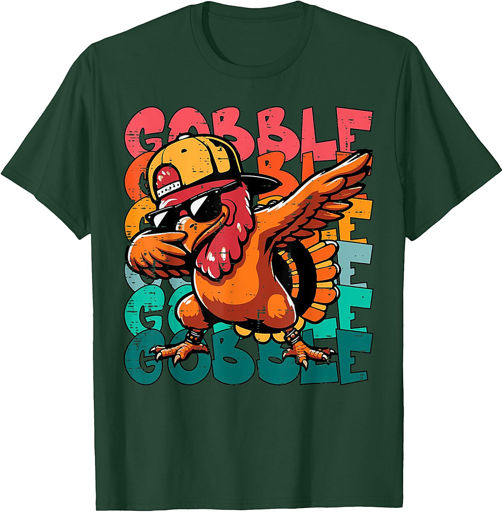 Thanksgiving Turkey Dab Gobble Funny Toddler Boys Youth T-Shirt
