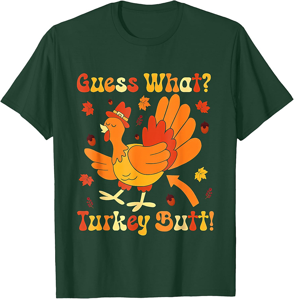 Vintage Retro Funny Thanksgiving Guess What Turkey Butt Meme T-Shirt