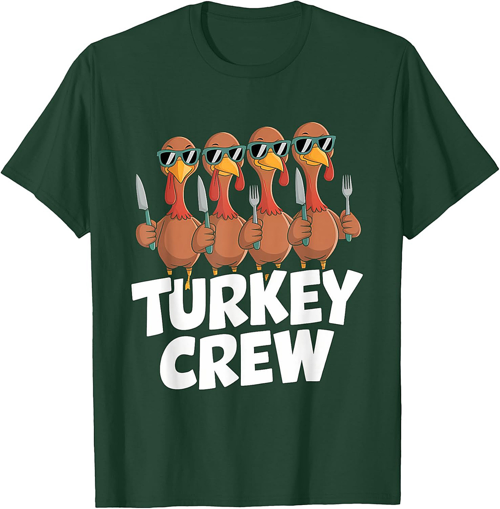 Thanksgiving Dinner Turkey Crew T-Shirt