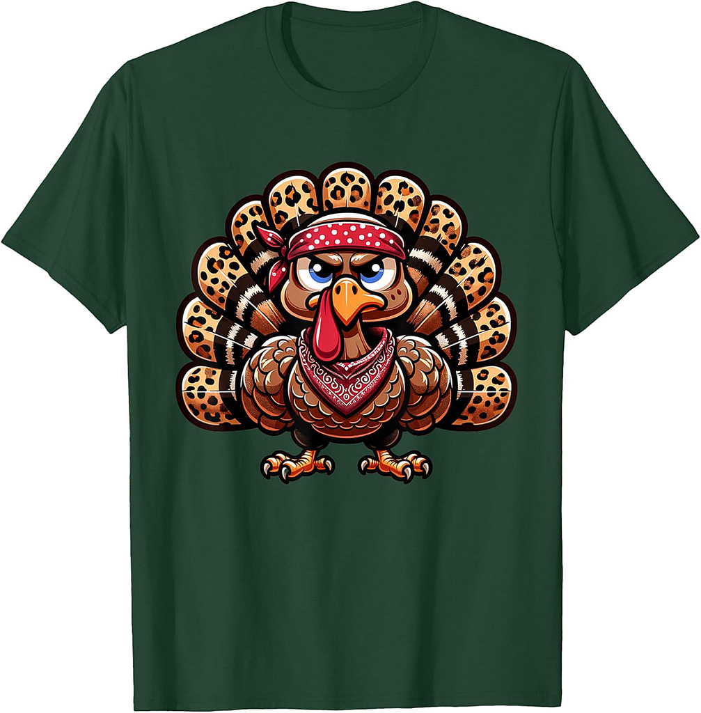 Leopard Turkey Day Autumn Fall Season 2025 Thanksgiving T-Shirt