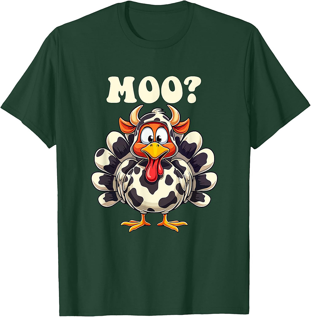 Turkey Moo Funny Thanksgiving Men Women T-Shirt