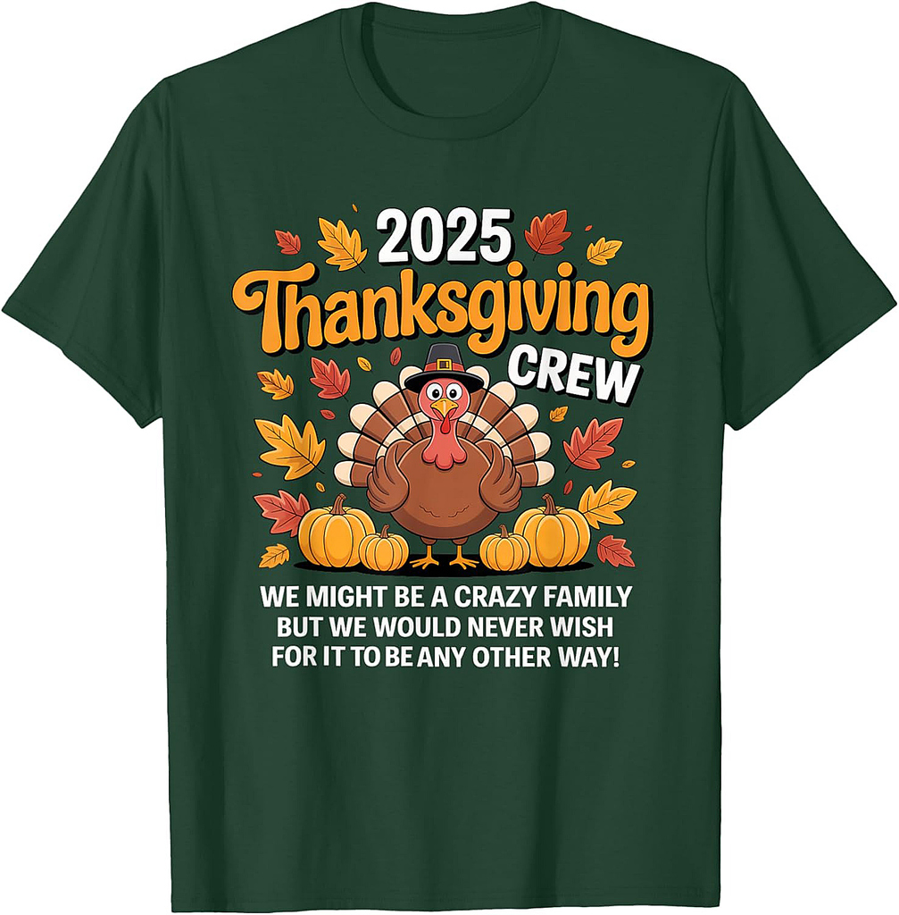 Family Thanksgiving 2025 Thanksgiving Crew Turkey Matching T-Shirt