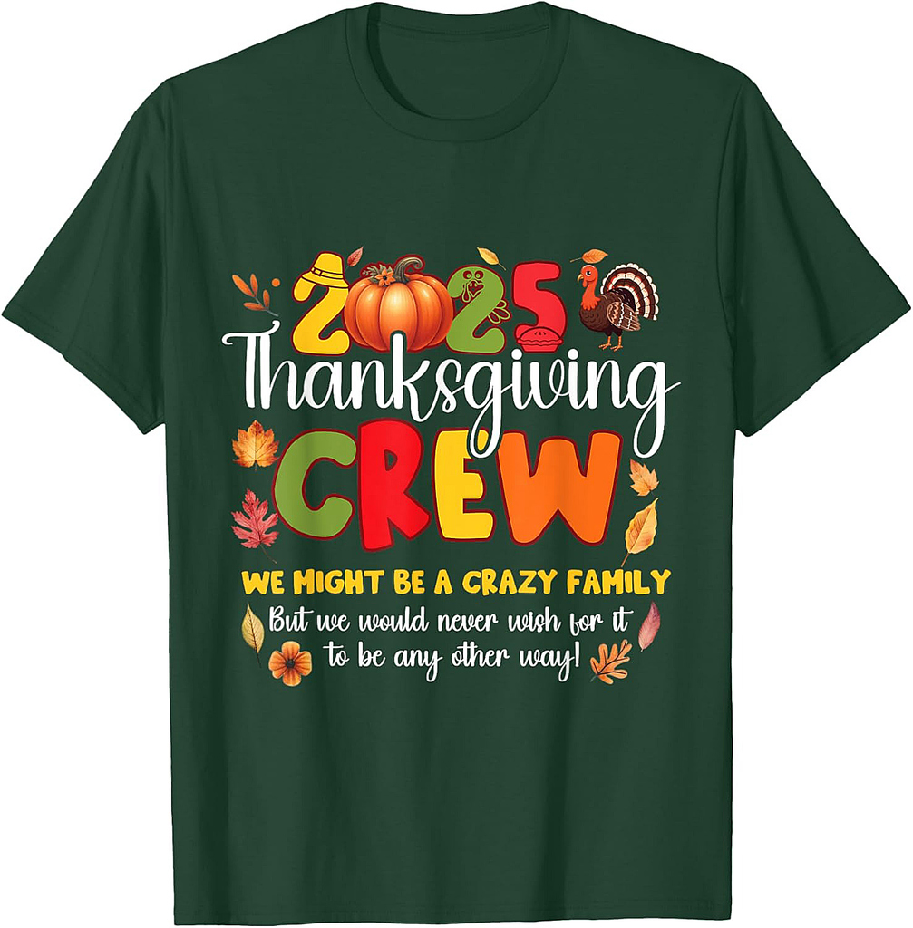 Family Thanksgiving 2025 Thanksgiving Crew Turkey Matching T-Shirt
