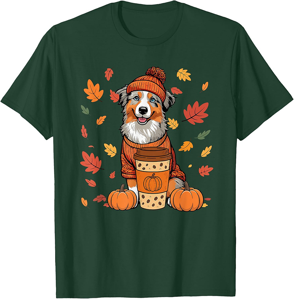 Aussies Wearing Coffee Thanksgiving Autumn Owner T-Shirt