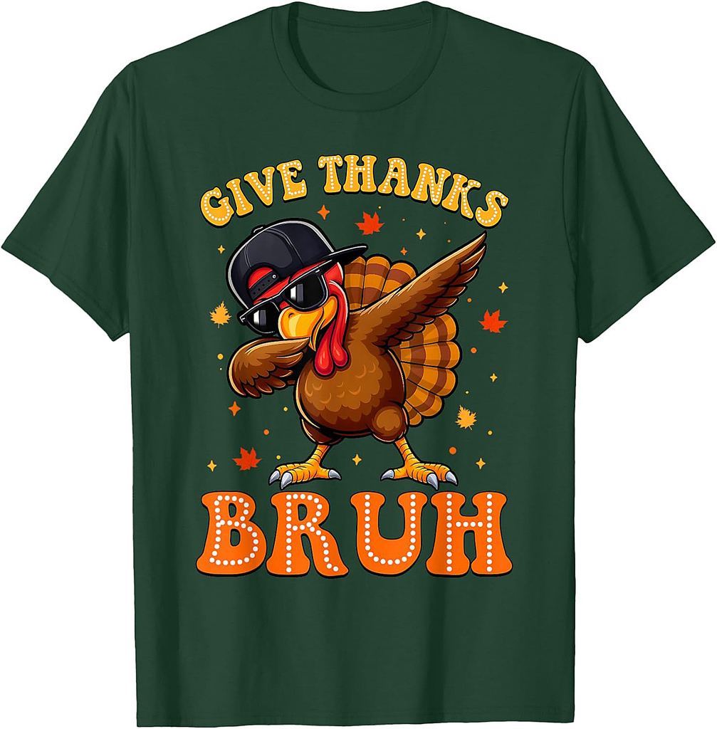 Give Thanks Bruh Turkey Thanksgiving Fall Season T-Shirt
